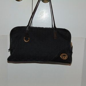 Gucci Handbag Black Canvas Serial #169971 001018.